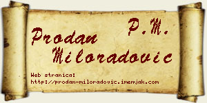 Prodan Miloradović vizit kartica